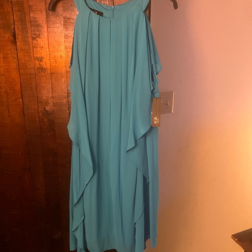 AGB Aqua blue cocktail dress size 14 NWT